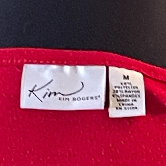 Kim Rogers Three Quarter Sleeve Red Cowl Neck Top, Size M - Picture 5 of 5